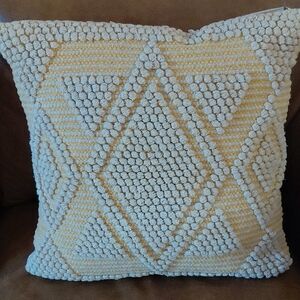 Yellow & Ecru Pillow With Zipper